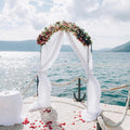 Wokceer White Wedding Arch Draping Fabric Backdrop Drapes Sheer 28.7"x 20FT 1 Panel White