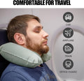 MABOZOO Inflatable Bath Neck Pillows for Tub & Shower - Head & Neck Support, Grey U-Shaped Travel Pillow for Airplane