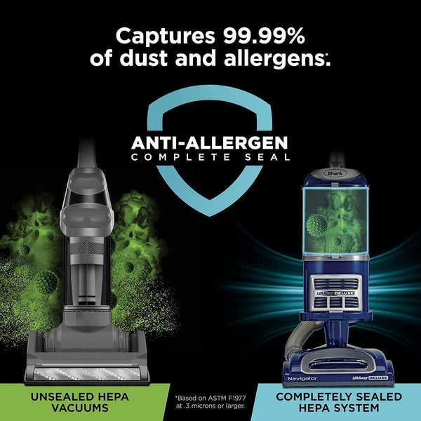 Shark Upright Vacuum Cleaner | Navigator Lift-Away Deluxe | Pet Hair, Carpet & Hard Floor Cleaning | Upholstery & Crevice Tool | HEPA Filter |