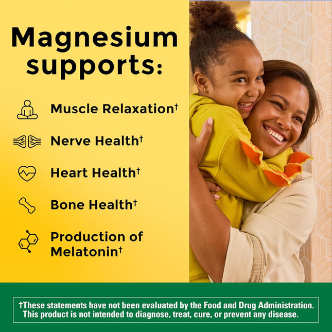 Nature Made High Absorption Magnesium Glycinate Gummies 100 Mg per Serving, Musc