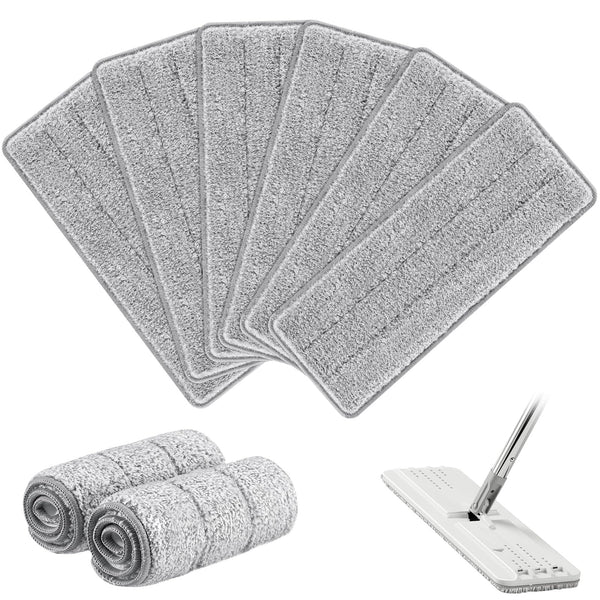 Flat Mop Pads Compatible with Joymoop Mop and Bucket Set with Wringer, Washable & Reusable Microfiber Mop Head Refills for Oshang Bosheng Mop -