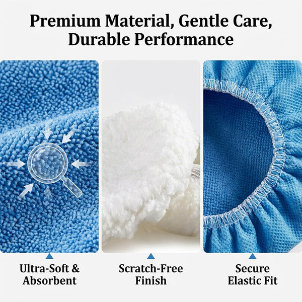 Sukh 12PCS Car Buffing Pads - Car Polishing Bonnet Pad Buffing Pads 5 to 6 Inches Microfiber Polish Pads Orbital Buffer Pads Wax Cover Kit for