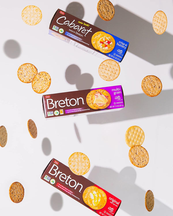 Breton Original Crackers 7 Ounce Pack of 3 Original with Sea Salt 7 Ounce (Pack of 3)