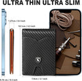 GSOIAX Slim Wallet for Men Rfid Blocking Leather Bifold Front Pocket Carbon Fiber Men's Money Clips Credit Card Holder With Gift Box Carbon Black