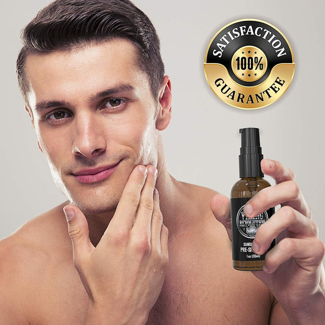 Viking Revolution Sandalwood Pre-Shave Oil for Men - Smooth, Irritation-Free Sha
