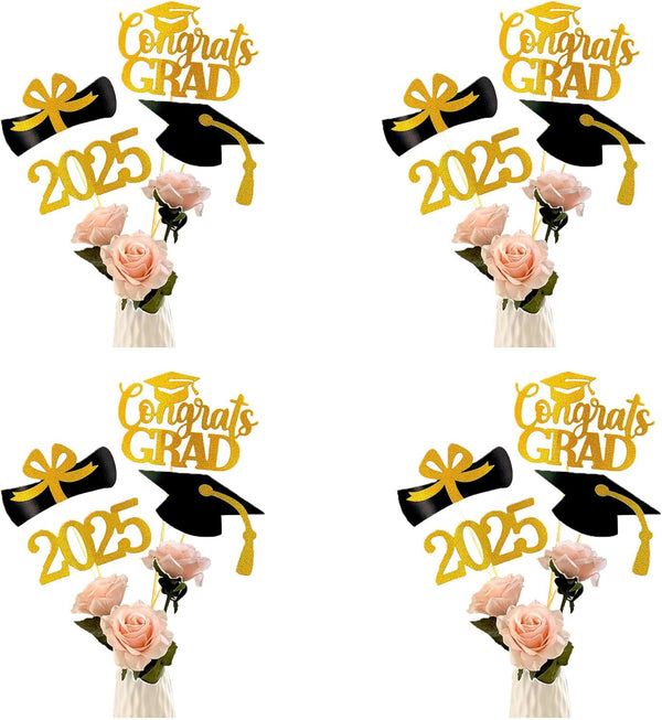 Graduation Decorations Class of 2025 Table Vase Toppers Deco. 16 PCS Party Deco Supplies Photo Props Kits Big Sticker Kids Party Centerpieces