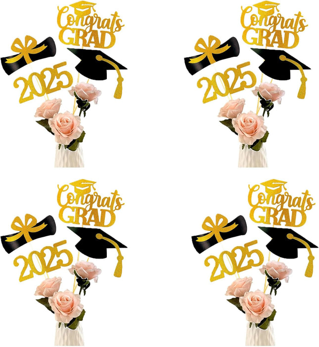 Graduation Decorations Class of 2025 Table Vase Toppers Deco. 16 PCS Party Deco 