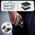 Slim Minimalist Front Pocket Air Tag Wallet, RFID Blocking Card Holder Wallet with Airtag Holder Black
