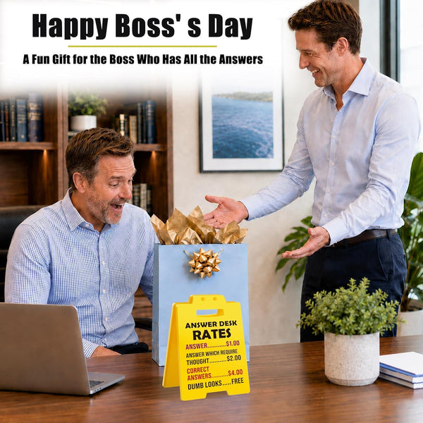 MBL Funny Gag Gifts for Christmas - White Elephant Gifts for Adults Answer Desk Rates