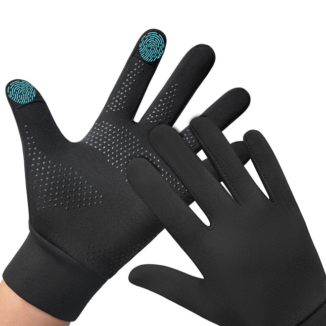Winter Running Gloves for Men Women Cold Weather Liner Thermal Warm Gloves Black