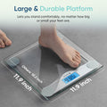 Etekcity Digital Body Weight Bathroom Scale, Large Blue LCD Backlight Display, High Precision Measurements,6mm Tempered Glass, 400 Pounds Silver