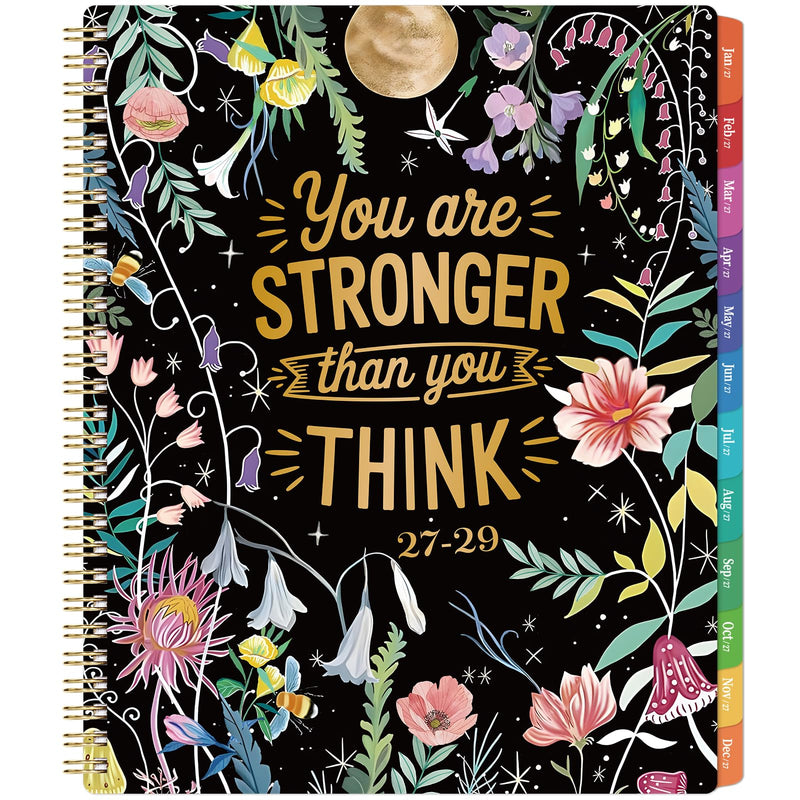 2027-2029 Monthly Planner - 3 Year Calendar 2027-2029 black