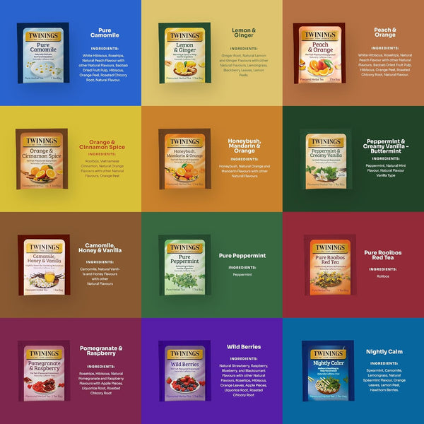 Tea Bunch Twinings 48 Tea Bags Herbal Variety Pack â 12 Herbal Flavors with 20 Honey Sticks, Perfect Tea Gift Set for Any Occasion