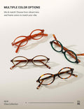 TIJN Olisa Blue Light Blocking Glasses for Women Men,Retro Oval Frame Bluelight Eyeglasses for Gaming/Computer/Screen 01. Whiskey Tortoise Clear