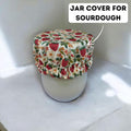(4-Pack) Sourdough Reuseable Jar & Bowl Covers | Cute Baking Gift | 100% Cotton | Washable | Bread Proofing | Kitchen Food Storage Gifting |