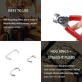 270 Pcs of 3 Sizes Galvanized Hog Rings Assortment Kit and Pliers | Professional Pliers Widely for Bungee Animal Pet Cages Bagging Meat and