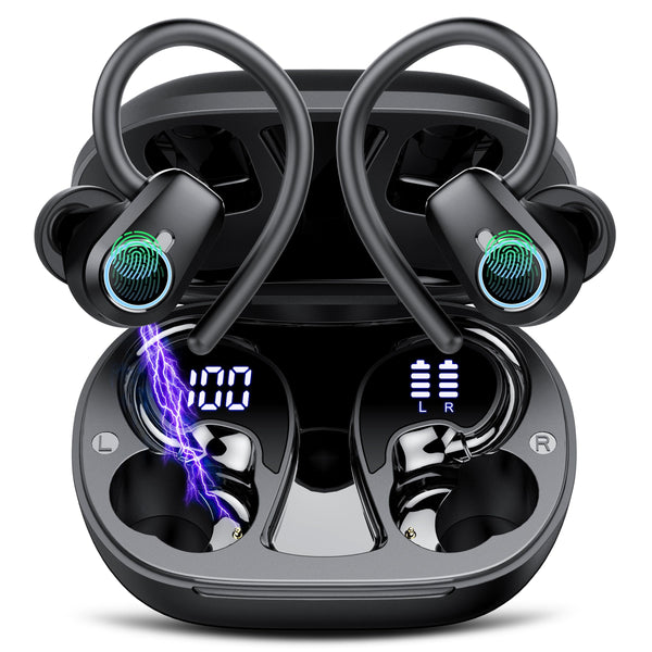 Wireless Earbuds, 2025 Ear Buds Bluetooth 5.3 Headphones Sport, 50H Playtime Bluetooth Earbuds, HD Stereo Noise Cancelling Earbud, Dual LED