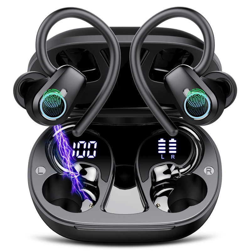Wireless Earbuds, 2025 Ear Buds Bluetooth 5.3 Headphones Sport, 50H Playtime Bluetooth Earbuds, HD Stereo Noise Cancelling Earbud, Dual LED