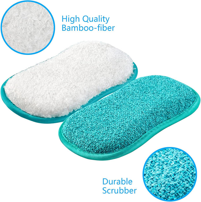 10 Pack Kitchen Dish Sponges Scrubber Non-Scratch Multi-Purpose Dishcloths, Sponge Along with Heavy Duty Scouring Power - Effortless Cleaning of