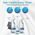 Purity Eyeglass Lens Cleaner Kit - 2 x 8oz and 1 x 2oz Lens Cleaner Spray Bottle + 2 Microfiber Cleaning Cloths - Safe for All Lenses (AR Coated