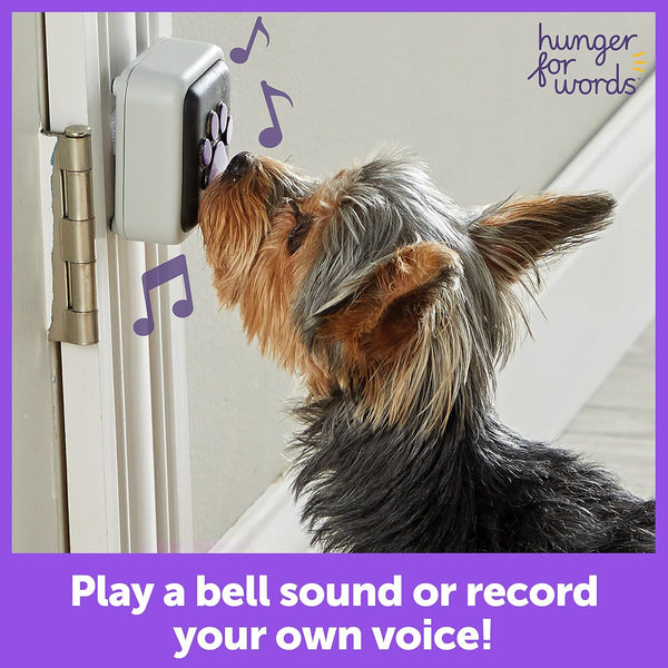 Hunger for Words Talking Pet Doorbell - Potty Training Door Bell, Dog Training Tools, Puppy Must Haves, Puppy Buttons, Potty Train Bell for Dogs,