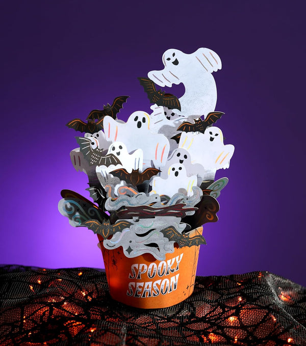 American Greetings Pop Up Halloween Card for Kids or Adults, Displayable 3D Haunted House Halloween Pop Up Card for Boo Baskets (Spooky Season)