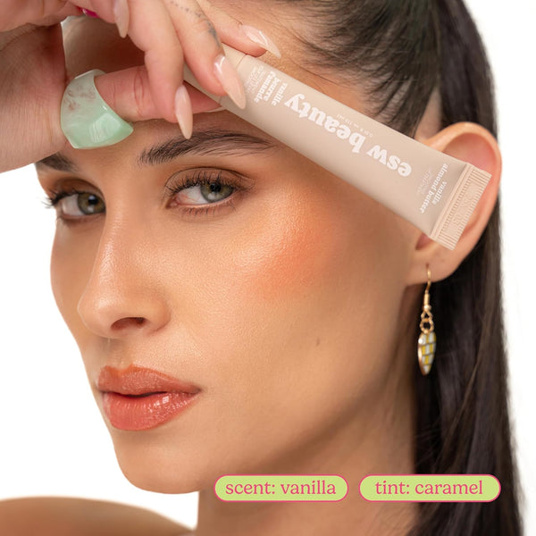 ESW Beauty Vanilla Almond Butter Lip Treatment - Light Caramel Brown Tint with Shea Butter, Vitamin E, Vanilla & Almond for Enhanced Protection &