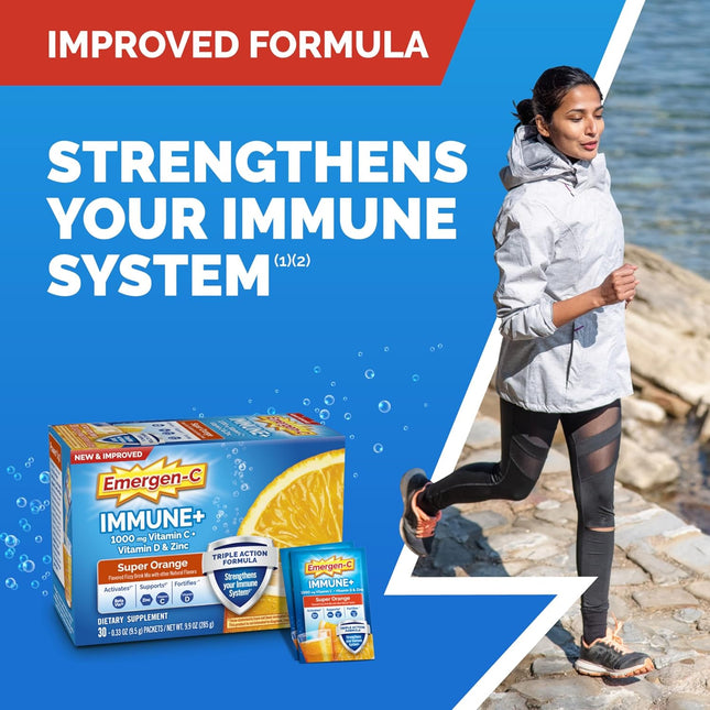 Emergen-C Immune+ Triple Action Immune Support Powder, Betavia (R), 1000Mg Vitam