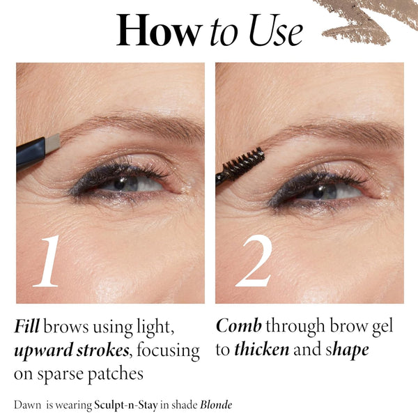 LAURA GELLER NEW YORK Sculpt-N-Stay Waterproof Brow Pencil & Gel- Blonde