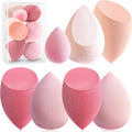 Makeup Sponge Set Foonbe Blender Sponges 7 Pcs for Liquid, Cream, and Powder, Latex Free, Multi Colored Beauty Sponges with 1 Mini Sponge, Vegan &