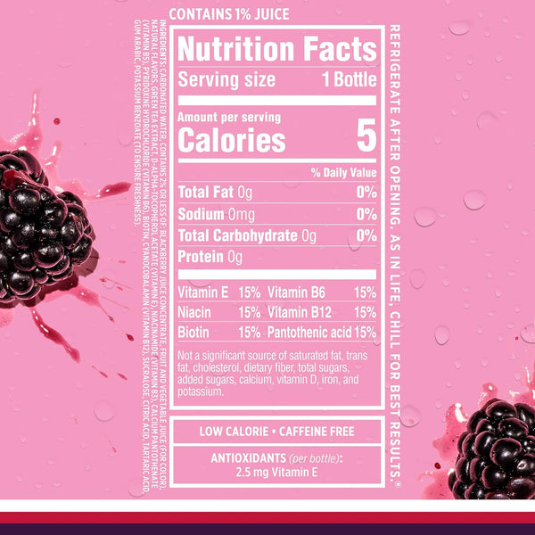 Sparkling Ice, Black Raspberry Sparkling Water, Zero Sugar Flavored Water, with Vitamins and Antioxidants, Low Calorie Beverage, 17 fl oz Bottles