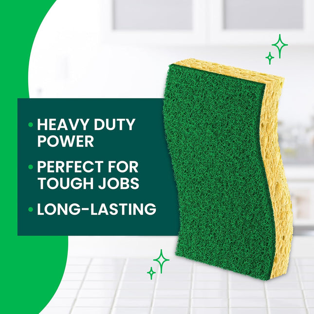 Scotch-Brite Heavy Duty Scrub Sponge, 6 Kitchen Sponges Designed for Tough Messe