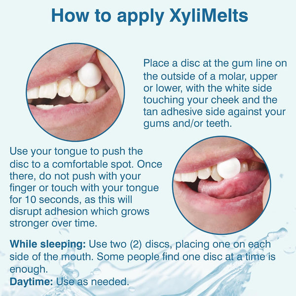 Oracoat XyliMelts for Dry Mouth Night Time or Day - Moisturizing Dry Mouth Adhering Discs, Sugar Free with Xylitol, 100 Count, Slightly Sweet