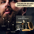 POP MODERN.C Beard Growth Kit Beard Grooming Kit 6pcs Beard Wash Shampoo Beard Oil Beard Balm Beard Comb Brush Scissors