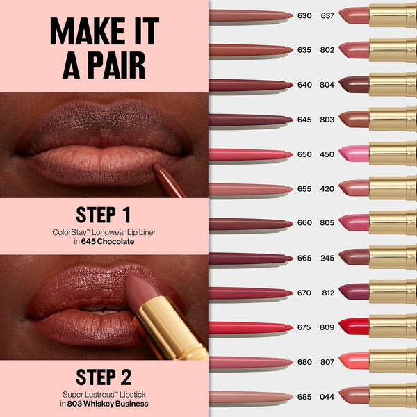 Revlon Colorstay Lip Liner with Built-In Sharpener, Valentine'S Day Makeup Gifts for Women, Longwear Rich Colors, Smooth Application, 670 Wine,