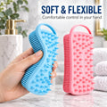 2Pack Dual Sided Silicone Body Scrubber for Exfoliating, Shower and Scalp Massage, 2 in 1 Bath & Shampoo Brush,Soft Exfoliating Body Shower