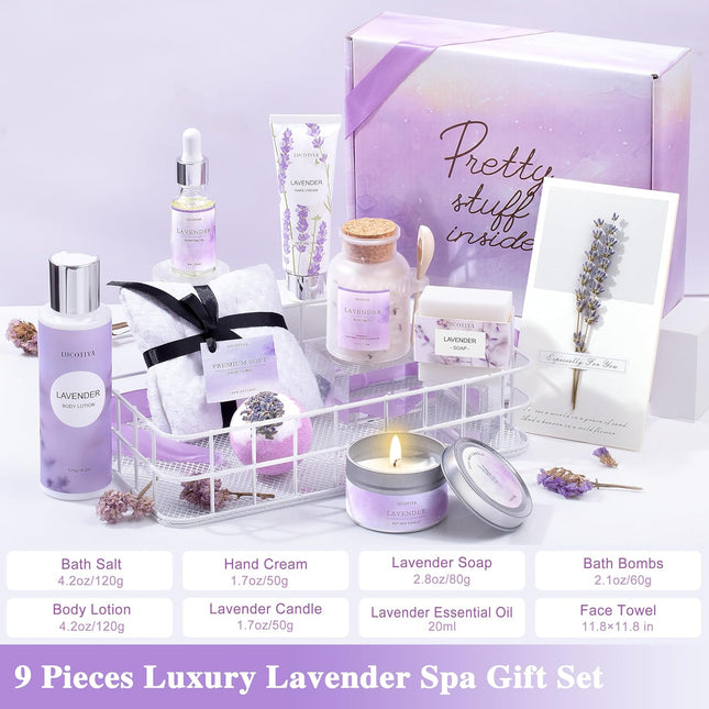 Gifts for Women Spa Lavender Bath Gifts Baskets for Women Mothers Day Gifts Birt