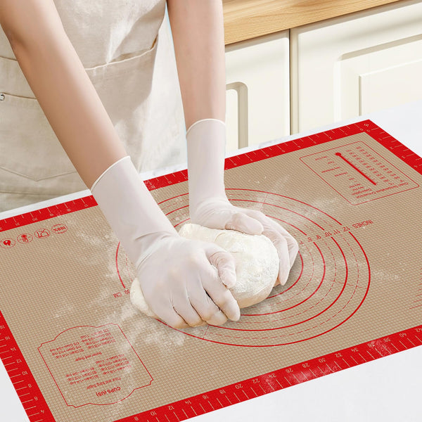Silicone Pastry Mat - 26"X16" Non Slip Baking Mat with Measurements, Extra Large Dough Mats for Counter, Ideal for Rolling Dough, Fondant, Pizza,