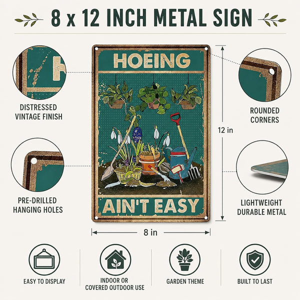 Artlunar Funny Garden Sign Outside Decor - Humorous Gardening Gift for Women Enthusiasts, 12" x 8" (980) Green