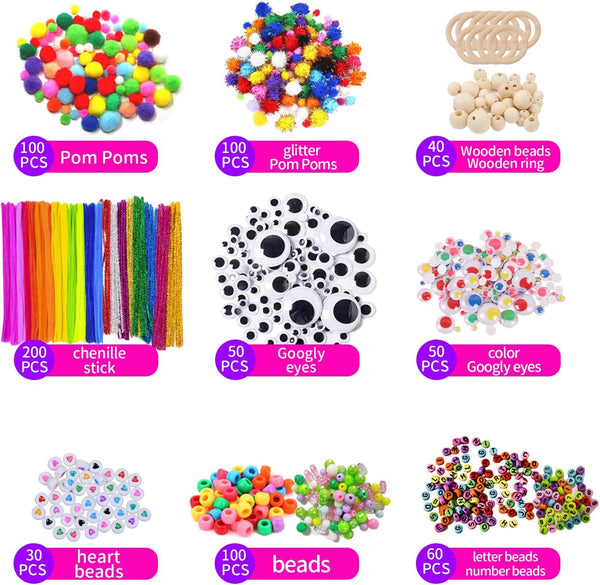 Itopstar 3000 Kids Arts and Crafts Supplies for Kids Crafting Supply in 3 Layered Plastic Art Box All in One Ages 8 9 10 11 & 12 Year Old Girls &