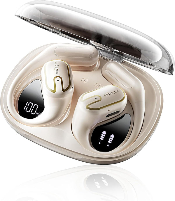 Open Ear Headphones Earbuds Wireless - 5.4 Bluetooth Ear Buds with LED Digital Display IPX7 Waterproof, Wireless Headphones Touch Control Air