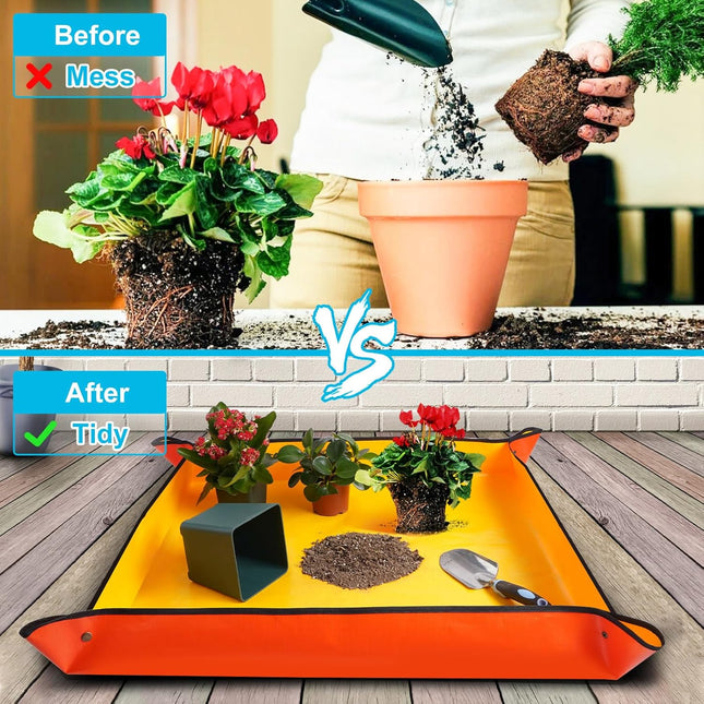 Repotting Mat for Indoor Plant Transplanting and Potting Soil Mess Control Porta