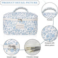 Large Makeup Bag, Cute Cosmetic Bag for Women Girls, Floral Coquette Aesthetic Toiletry Bag, Travel Make up Organizer Bag (BDLH)