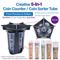 Coin Counter Coin Sorter TubeÃ¯Â½ÂCreative 5-In-1 Change Sorter Coin OrganizerÃ¯Â½ÂChange Counter Machine Coin RollerÃ¯Â½ÂCoin Bank Holder Coin