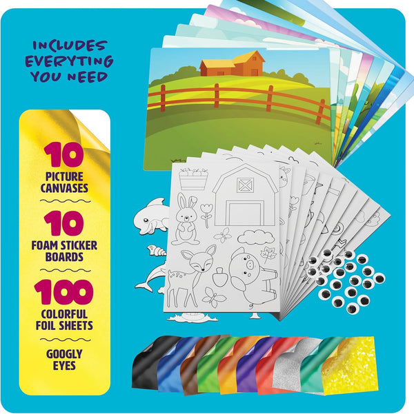 Dan&Darci Foil Art Kit for Kids - Arts and Crafts for Kid Ages 4-8, 4-6, 5-7, 5-8, 6-8 - 5 Year Old Girl Gifts - Fun Kits Projects Activities -