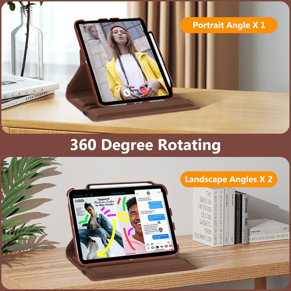 Fintie Rotating Case for iPad (A16) 11th Gen 11-inch, iPad 10th Gen 10.9" | 360° Swivel Stand, Portrait & Landscape Viewing, Shockproof Cover with