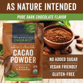Organic Cacao Powder, Unsweetened, 8 oz (227 g) – Rich Dark Chocolate Flavor, Perfect for Baking, Smoothies & Hot Chocolate – Vegan, Keto, Paleo,