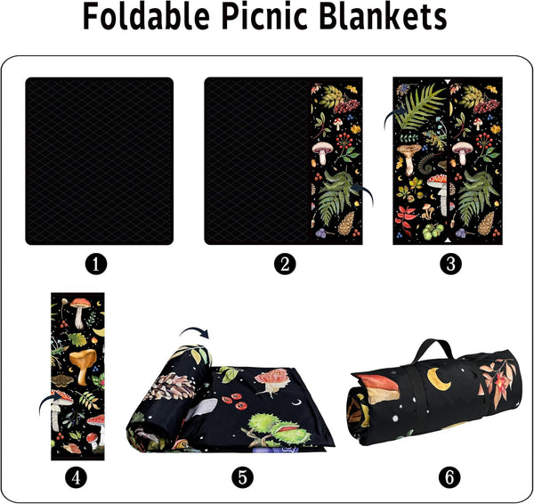 Supfitness Extra Large Picnic Blankets Waterproof Foldable (60 "x 80") Beach Blanket Waterproof Sandproof,3-Layer Thicking Mat Outdoor Packable