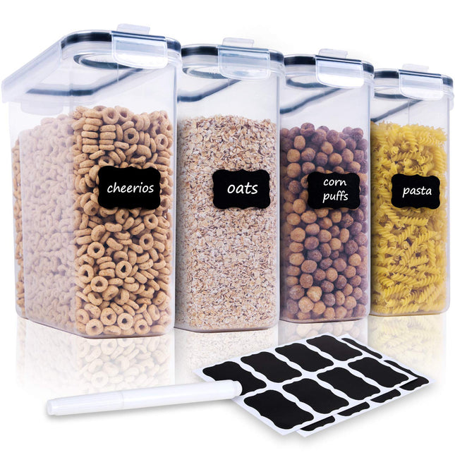 Cereal Containers Storage Set - 4 Piece Airtight Large Food Storage Containers(1