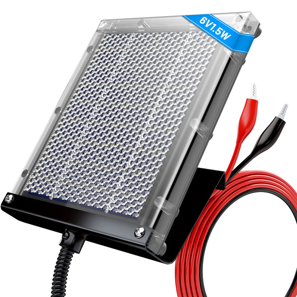 POWOXI 6V 1.5W Deer Feeder Solar Panel Battery Charger IP65 Waterproof | Keep Your Deer Feeder Charged | 95% Clear PC Panel & Fast 6V Charge |